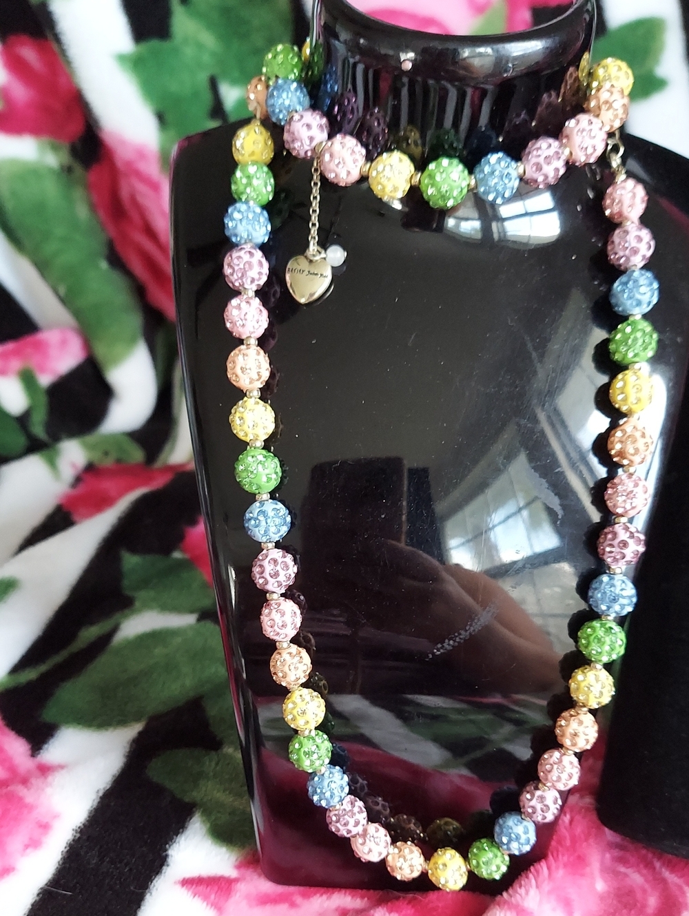 Betsey Johnson Multicolor Crystal Bead Necklace and Bracelet Set